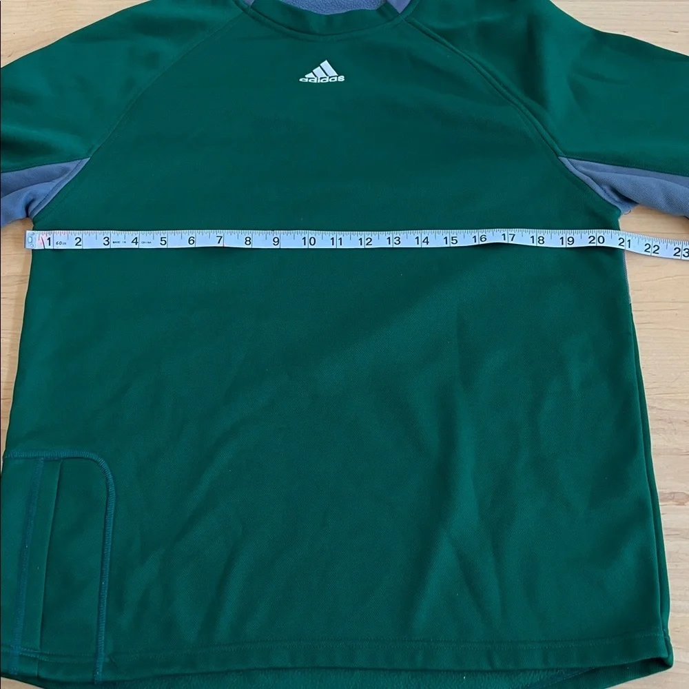 Adidas Forest Green Crewneck Pullover with Gray Trim